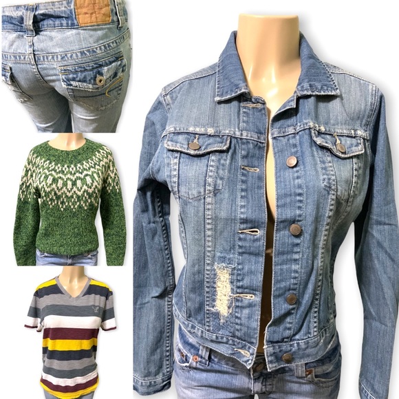 American Eagle Outfitters Denim - American Eagle Outfitters AEO Bundle - Jacket, Sweater, Tee Shirt, Jeans size 8